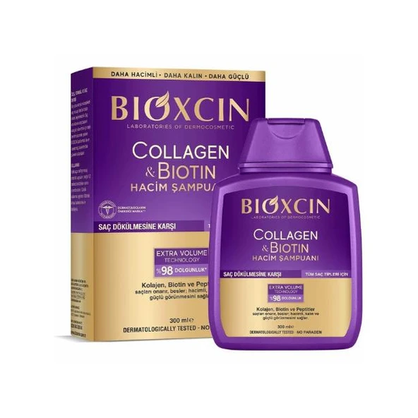 Bioxcin Saç Dökülmesine Karşı Collagen & Biotin Hacim Şampuanı 300 Ml ürün görseli 1