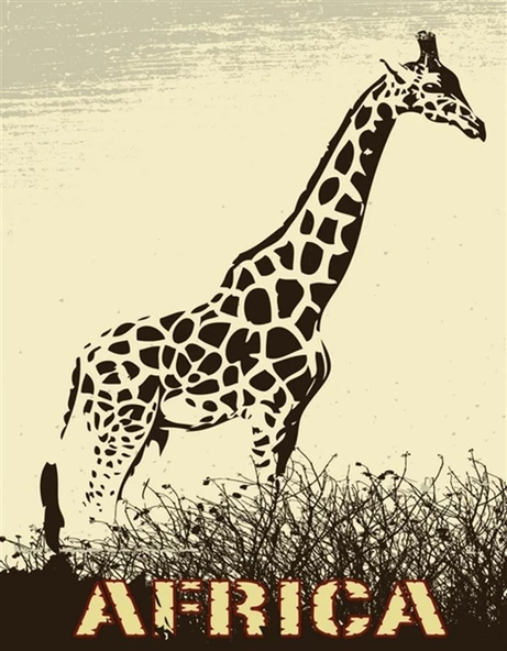 Zürafa, Afrika - Kanvas Tablo ürün görseli 1