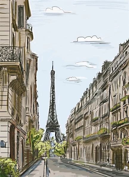 Paris Sokakları - Kanvas Tablo ürün görseli 1