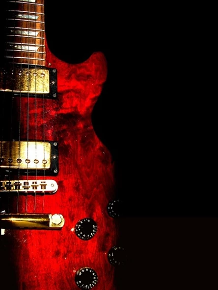 Kırmızı Elektro Gitar - Kanvas Tablo ürün görseli 1