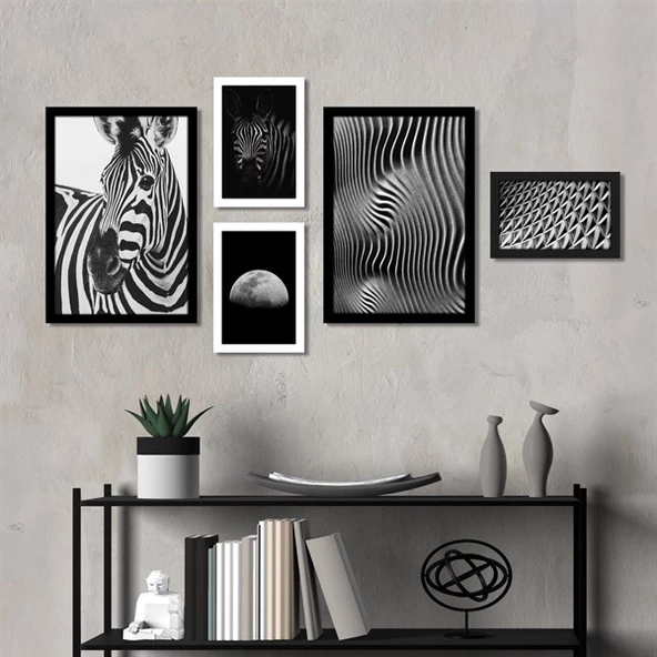 Zebra Çerçeveli Poster Seti ürün görseli 1