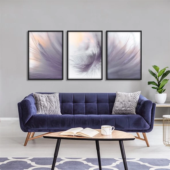 Feather Çerçeveli Poster Seti ürün görseli 1