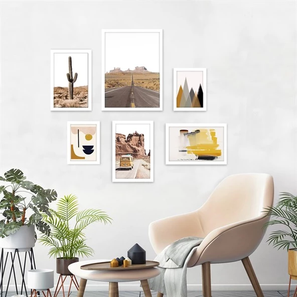 Yellow Road Çerçeveli Poster Seti ürün görseli 1