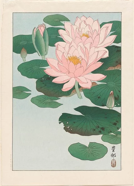 Ohara Koson Nilüferler Kanvas Tablo ürün görseli 1