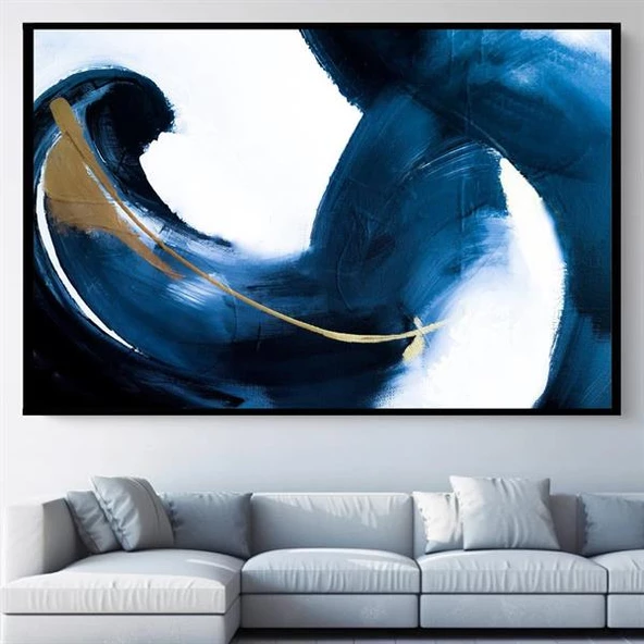 Blue Liquid Yağlı Boya Dokulu Tablo ürün görseli 1