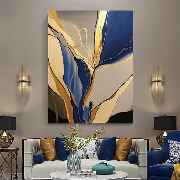 Elegant Navy Yağlı Boya Dokulu Tablo ürün görseli 1