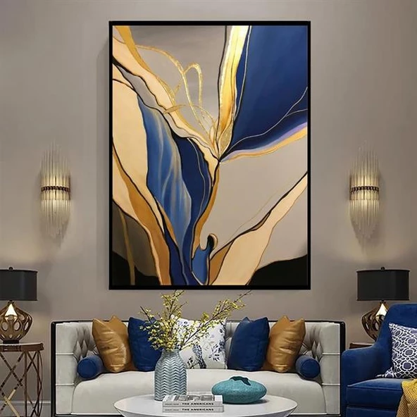Elegant Navy Yağlı Boya Dokulu Tablo ürün görseli 1