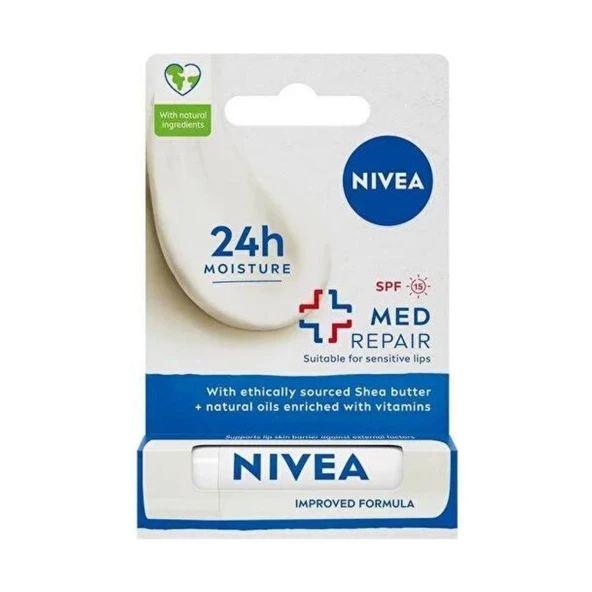 Nivea Bakım Yapan Dudak Bakım Kremi Spf 15 Med Repaır 4,8 G ürün görseli 1