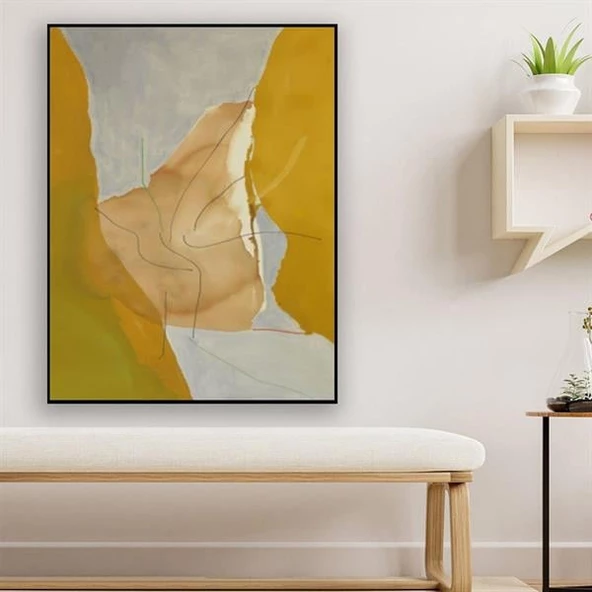 Yellow Yağlı Boya Dokulu Tablo ürün görseli 1