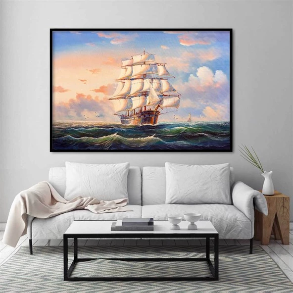 Pirate Ship - Yağlı Boya Dokulu Tablo ürün görseli 1
