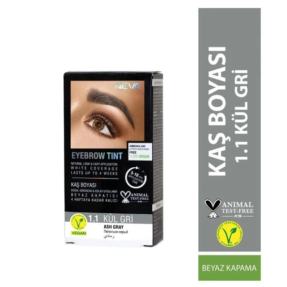 Neva Eyebrow Tint Vegan Kaş Boyası Seti 1.1 Kül Gri ürün görseli 1