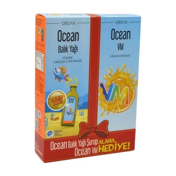Ocean Balık Yağı Portakal Aromalı 150 Ml + Vitamin Mineral Portakal Aromalı150 Ml ürün görseli 1