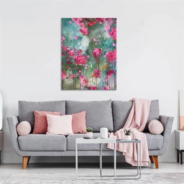 Pembe Ütopya  - Yağlı Boya Dokulu Tablo ürün görseli 1
