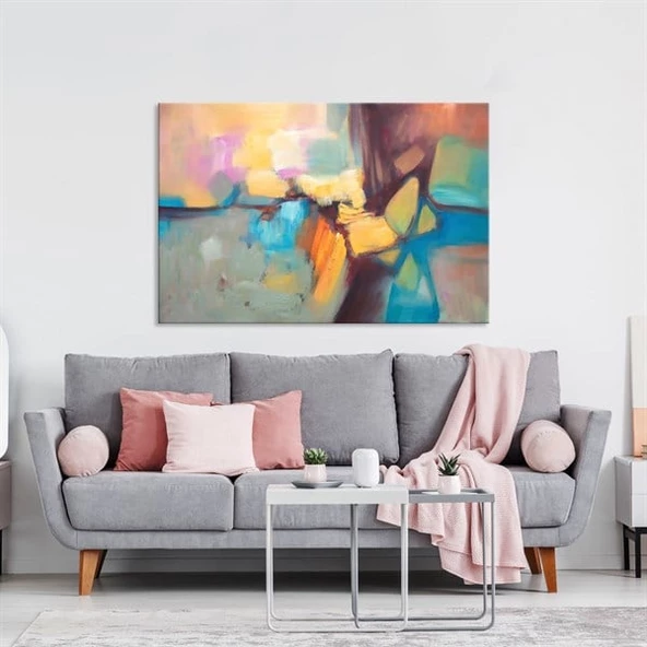 Pastel Renkler - Yağlı Boya Dokulu Tablo ürün görseli 1