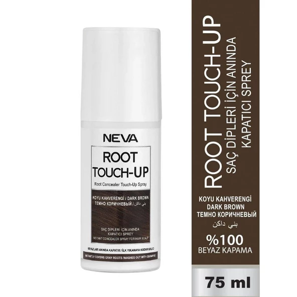 Neva Root Touch-Up Saç Dipleri İçin Anında Kapatıcı Sprey 75 ml - Koyu Kahverengi ürün görseli 1