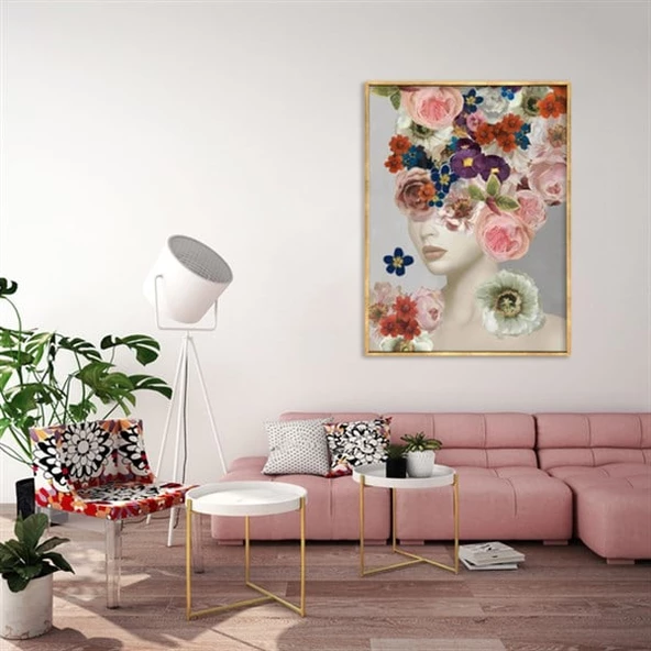 Women İn Flowers - Yağlı Boya Dokulu Tablo ürün görseli 1