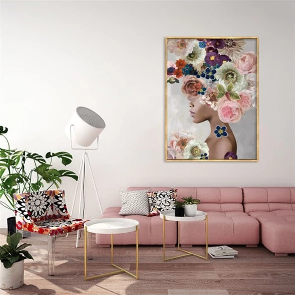 Women İn Flowers  2 - Yağlı Boya Dokulu Tablo ürün görseli 1