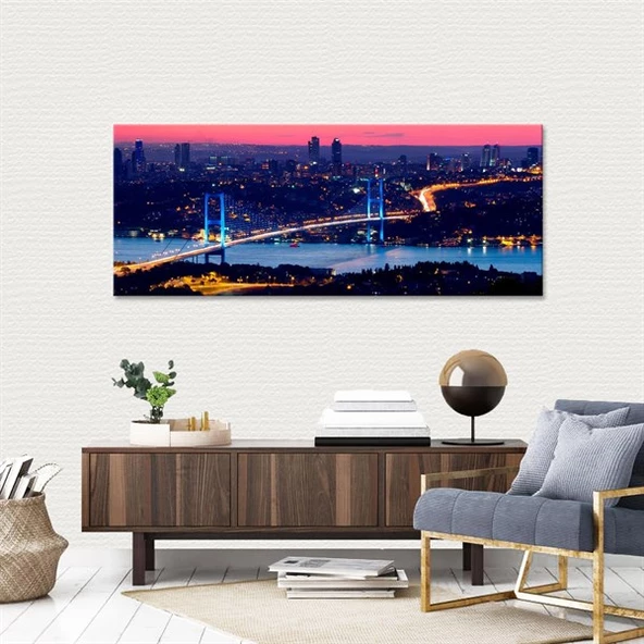 İstanbul'da Gece Kanvas Tablo ürün görseli 1