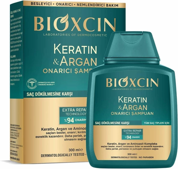 Bioxcin Keratin & Argan Onarıcı Şampuan 300 Ml ürün görseli 1