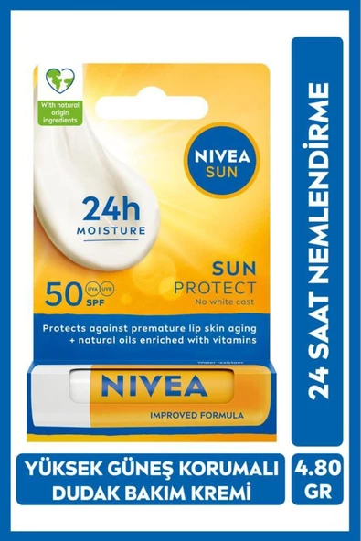 Nivea Güneş Koruması Bakım Yapan Dudak Bakım Balsamı SPF 50 Sun Protect 4,8 G ürün görseli 1