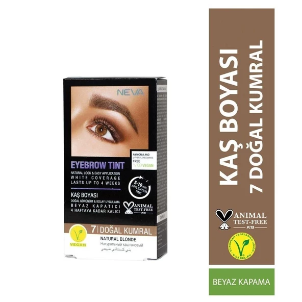Neva Eyebrow Tint Vegan Kaş Boyası Seti 7 Doğal Kumral ürün görseli 1