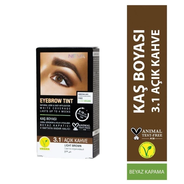 Neva Eyebrow Tint Vegan Kaş Boyası Seti 3.1 Açık Kahve ürün görseli 1