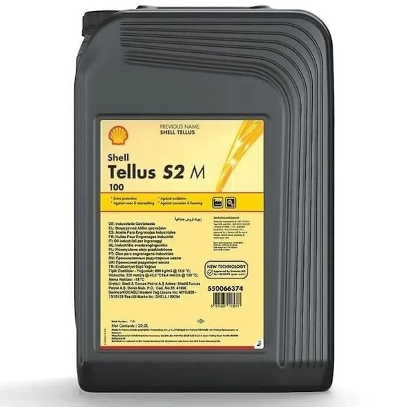 SHELL TELLUS S2 M 100 VAKUM POMPASI YAĞI KOVA 20 LİTRE ürün görseli 1