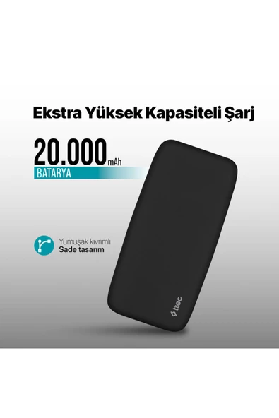 Ttec 2BB210S ChargeUp 20.000 mAh Taşınabilir Hızlı Şarj Aleti / Powerbank - Resim 2