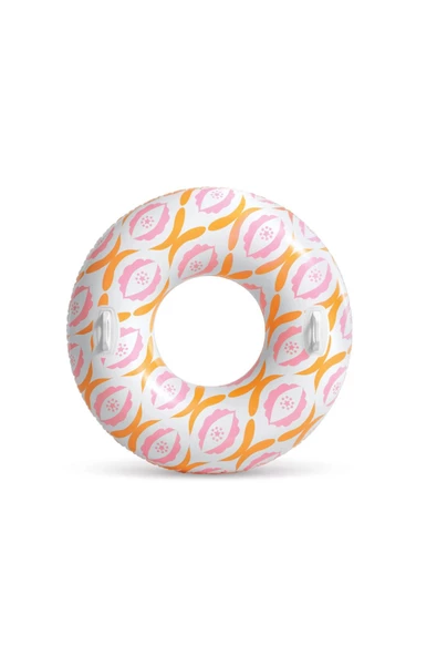 Tutmaçlı Pembe-Turuncu Renkli Desenli Simit 114 Cm ürün görseli 1