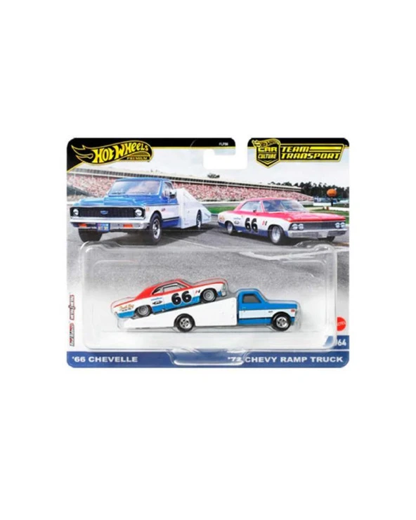 Hot Wheels Premium HRV40 Team Transport '66 Chevelle / '72 Chevy Ramp Truck (#64) ürün görseli 1
