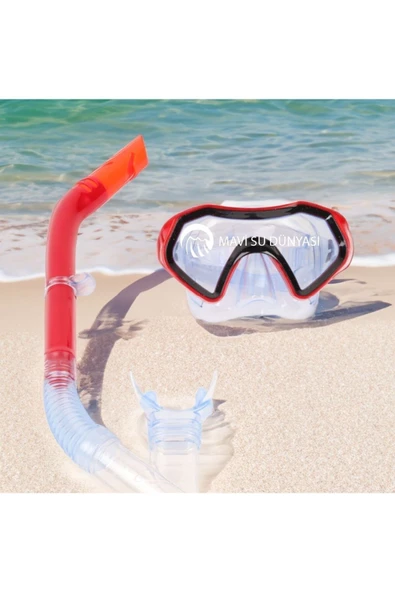 Hydro Swim Şnorkel Set 7+ 14 Yaş Arası Kırmızı Siyah Renk ürün görseli 1