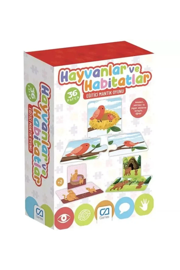 Hayvanlar ve Habitatlar - Eğlenceli Mantık Oyunu 36 Parça ürün görseli 1