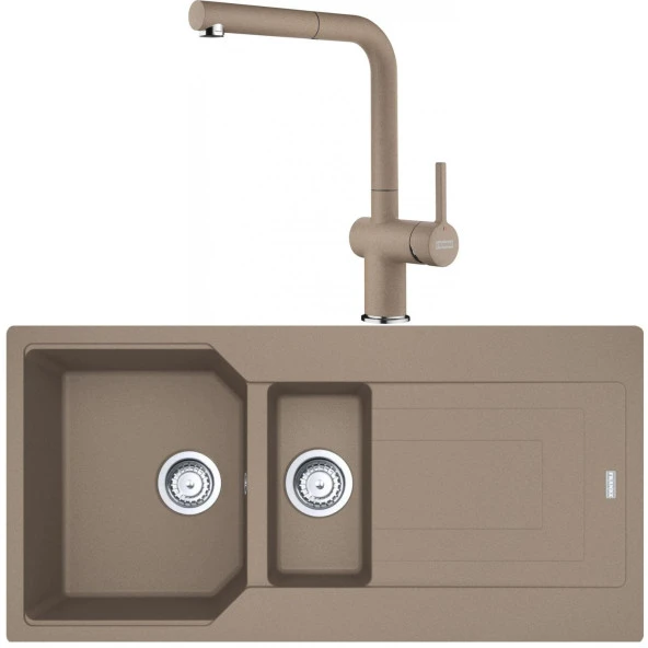 Franke Urban UBG 651-100 Oyster Granit Eviye-Active Plus Doccia 2.0 Batarya Seti ürün görseli 1