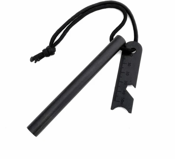 Valkyrie 10cm Boy 1cm En Full Magnezyum Ateş Başlatıcı Bar - %100 Katkısız Alüminyum İçermez Fire Starter Siyah ürün görseli 1