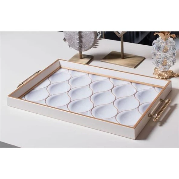 Dekoratif Sunum Tepsisi White Shapes ürün görseli 1