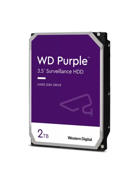 2 TB WD 3.5 PURPLE SATA3 5400RPM 64MB 7/24 GUVENLIK WD23PURZ (3 YIL RESMI DIST GARANTILI) ürün görseli 1
