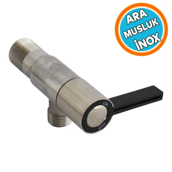 Ara Musluk Metal İnox Aç Kapa Vanalı Metal Taharet Musluğu Sağlam Wc Klozet Flex Bağlantı Aparat ürün görseli 1