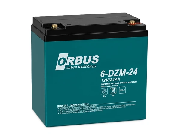 Orbus 12V 24 Amper (Dik) Elektrikli Bisiklet Aküsü-2026 ürün görseli 1