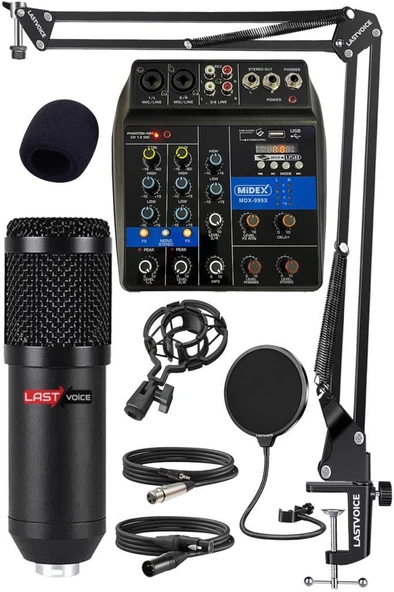 Lastvoice Rec Paket-1 BM800 Mikrofon Phantomlu Mikser Stand Filtre Set ürün görseli 1