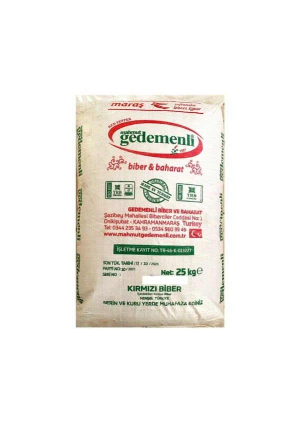 TÜTSÜLENMİŞ ACII TOZ BİBER 25 KG (PAPRİKA) ürün görseli 1