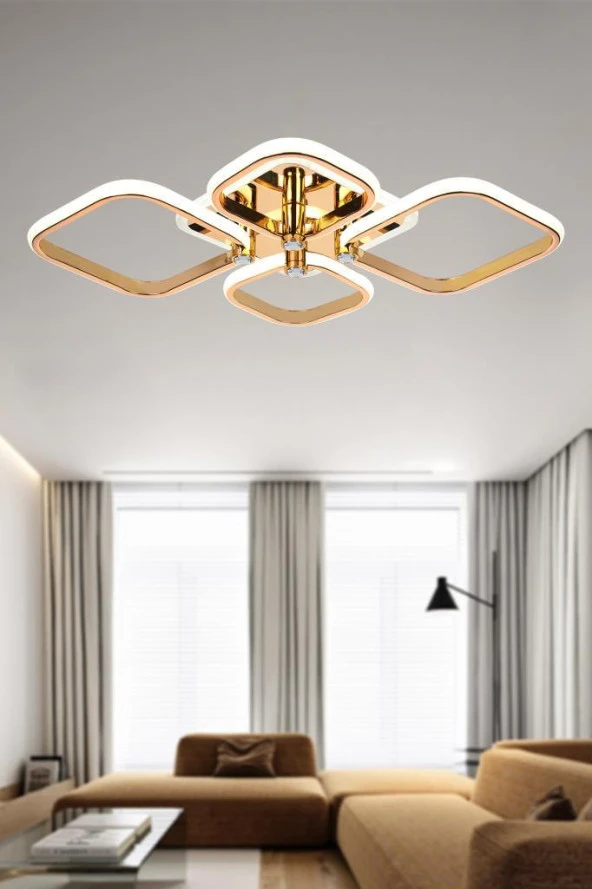 Eray Aydınlatma 2010-4 Sarı Dimmer Kumandalı Led Avize ürün görseli 1