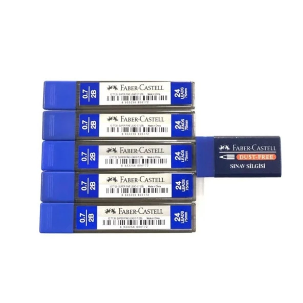 Faber-castell 0.7 Uç 5'li Paket + Silgi ürün görseli 1