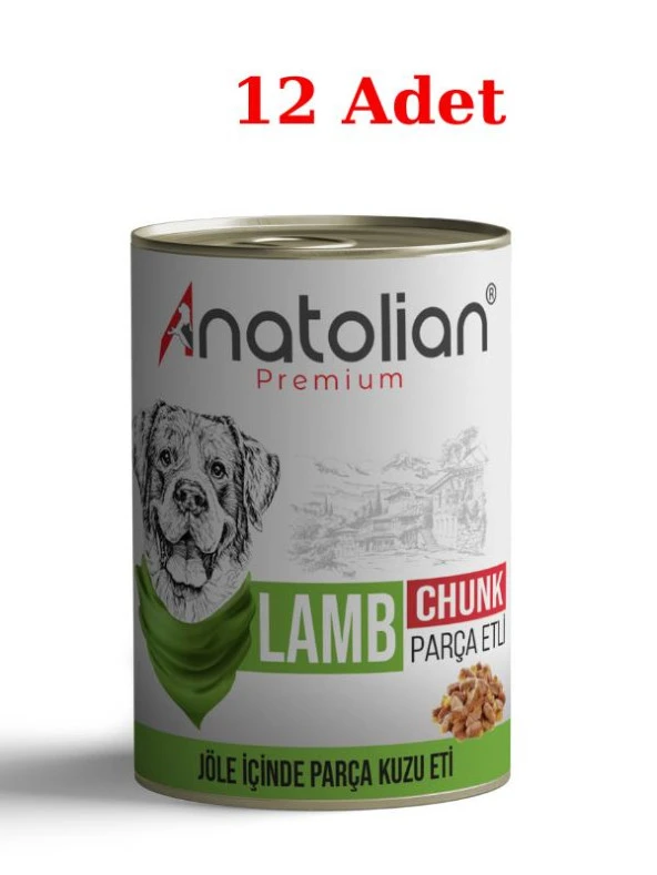 Anatolian Premium Adult Lamb Kuzulu Parça Etli Yetişkin Köpek Konservesi 400 gr x 12 Adet ürün görseli 1