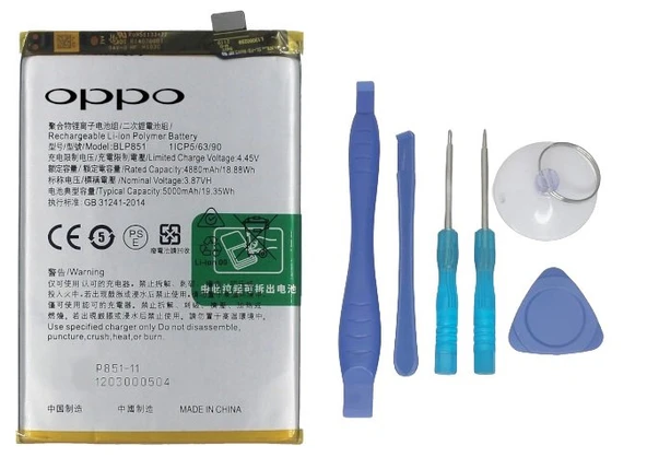 Oppo A95 -4g - Blp851 -Batarya Pil Sıfır Orijinal + TAMİR SETİ ürün görseli 1