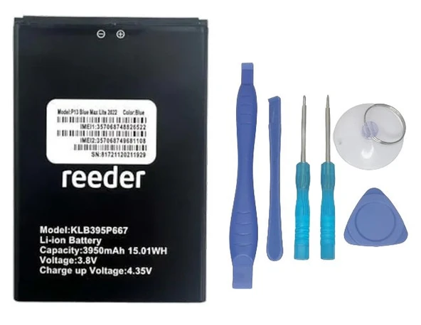 Reeder P13 Blue Max Pro Lite 2022 Batarya Pil Sıfır Orijinal + TAMİR SETİ ürün görseli 1