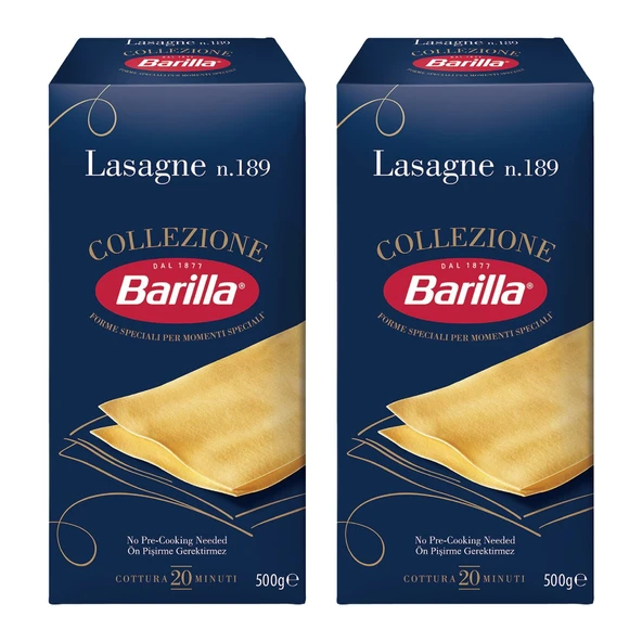 Barilla Lazanya / Lasagne n.189 Sade Makarna 500 Gr. x 2 Adet ürün görseli 1