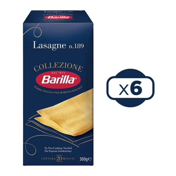 Barilla Lazanya / Lasagne n.189 Sade Makarna 500 Gr. x 6 Adet ürün görseli 1