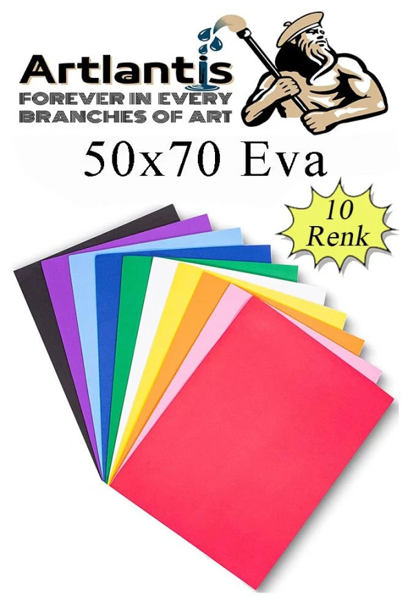 Eva 10 Renk 50x70 cm 1 Paket Düz Eva Süngeri 10 Lu Renkli Eva 50*70 Elişi Okul Öncesi Ana Sınıfı İlkokul ürün görseli 1