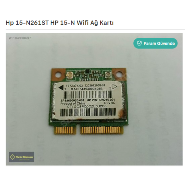 Hp 15-N261ST HP 15-N003ST HP 15-N SERİSİ Wifi KART ürün görseli 1