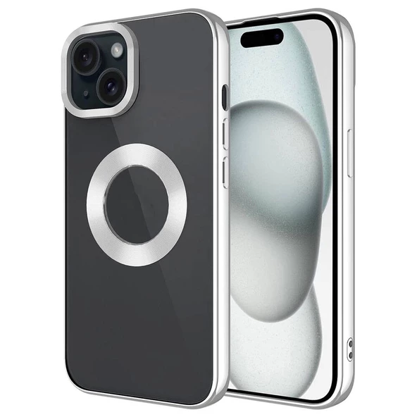 iPhone 15 Uyumlu Kılıf Kamera Korumalı Çerçeveli Logo Gösteren Omega Kapak ürün görseli 1